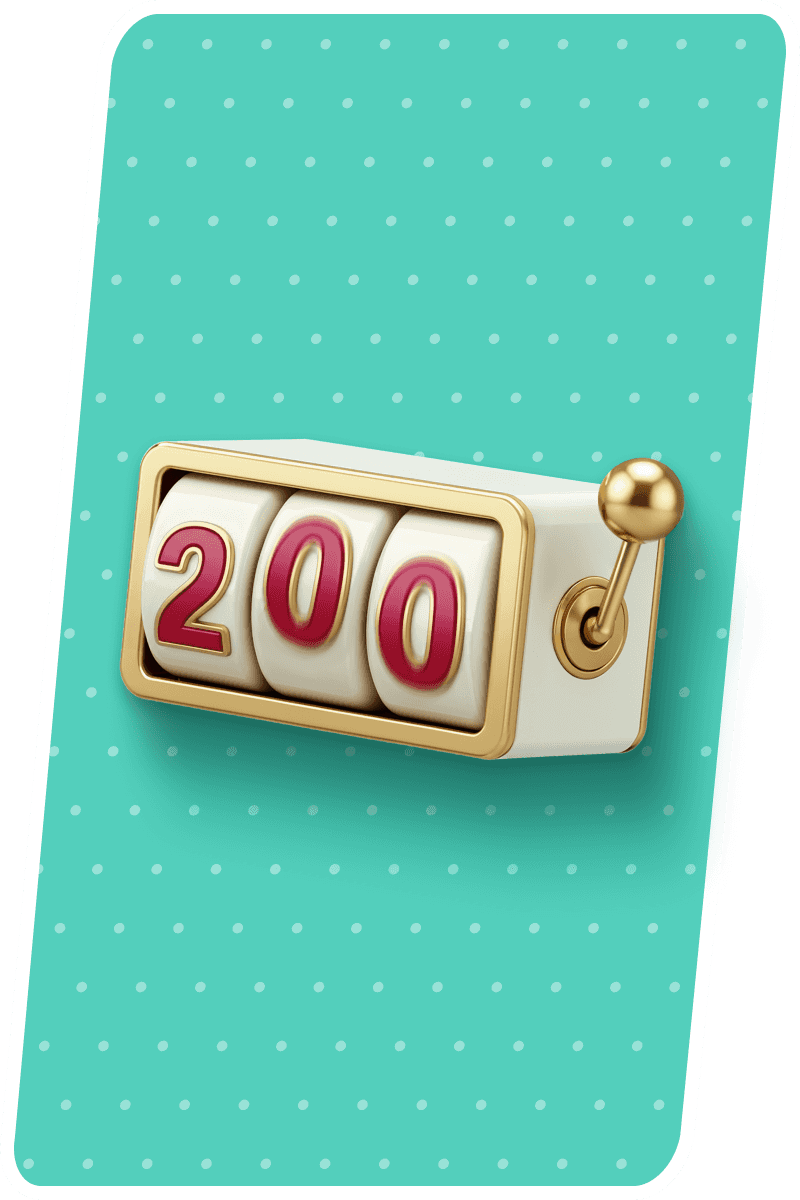 Platziere 200 Spins in einer Spielsitzung